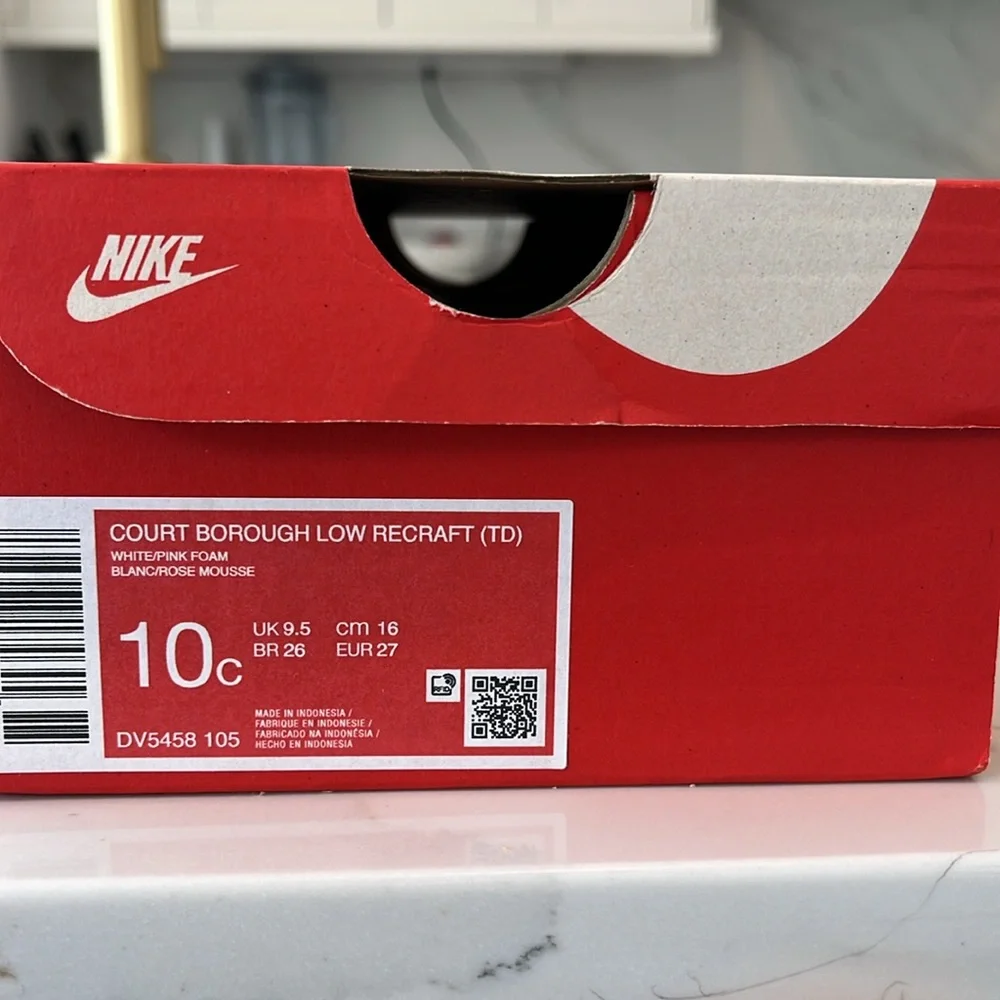 Nike Court Borough Low Recraft Pink White Toddler 10C
